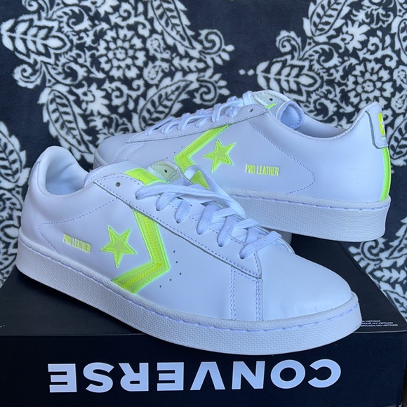 Converse Pro Leather OX White/Lemon Venom/White MEN`S - Picture 9 of 16